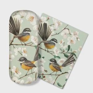100% NZ Chatty Fantails Piwakawaka Glasses Case
