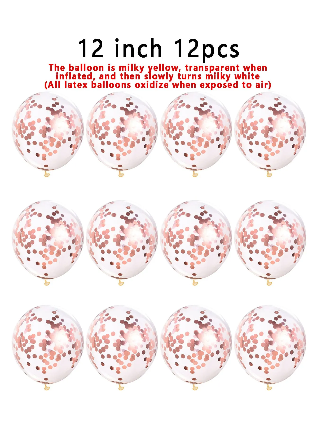 12pcs Sequin Decor Clear Balloon