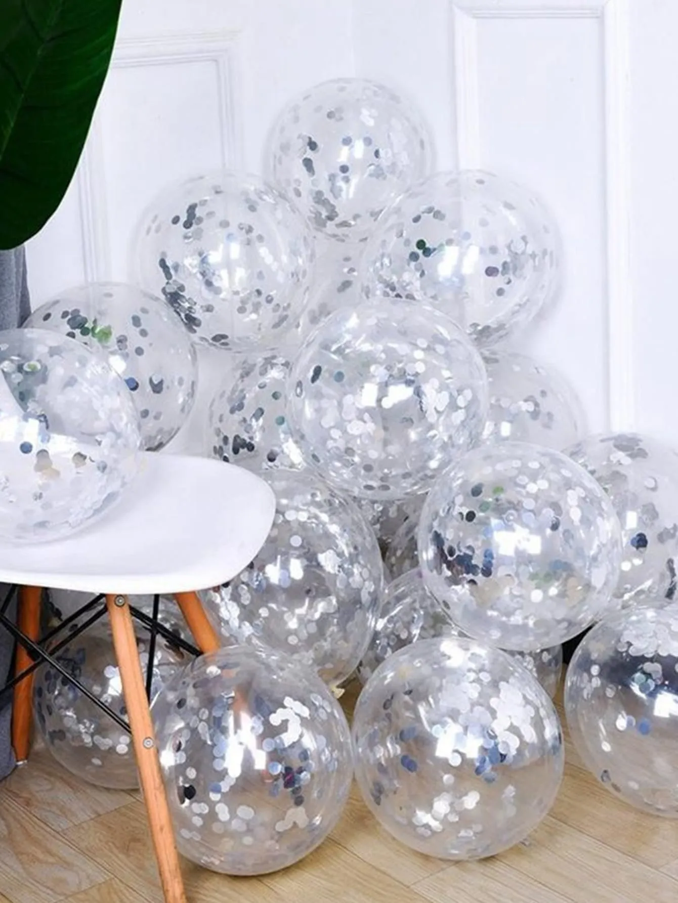 12pcs Sequin Decor Clear Balloon
