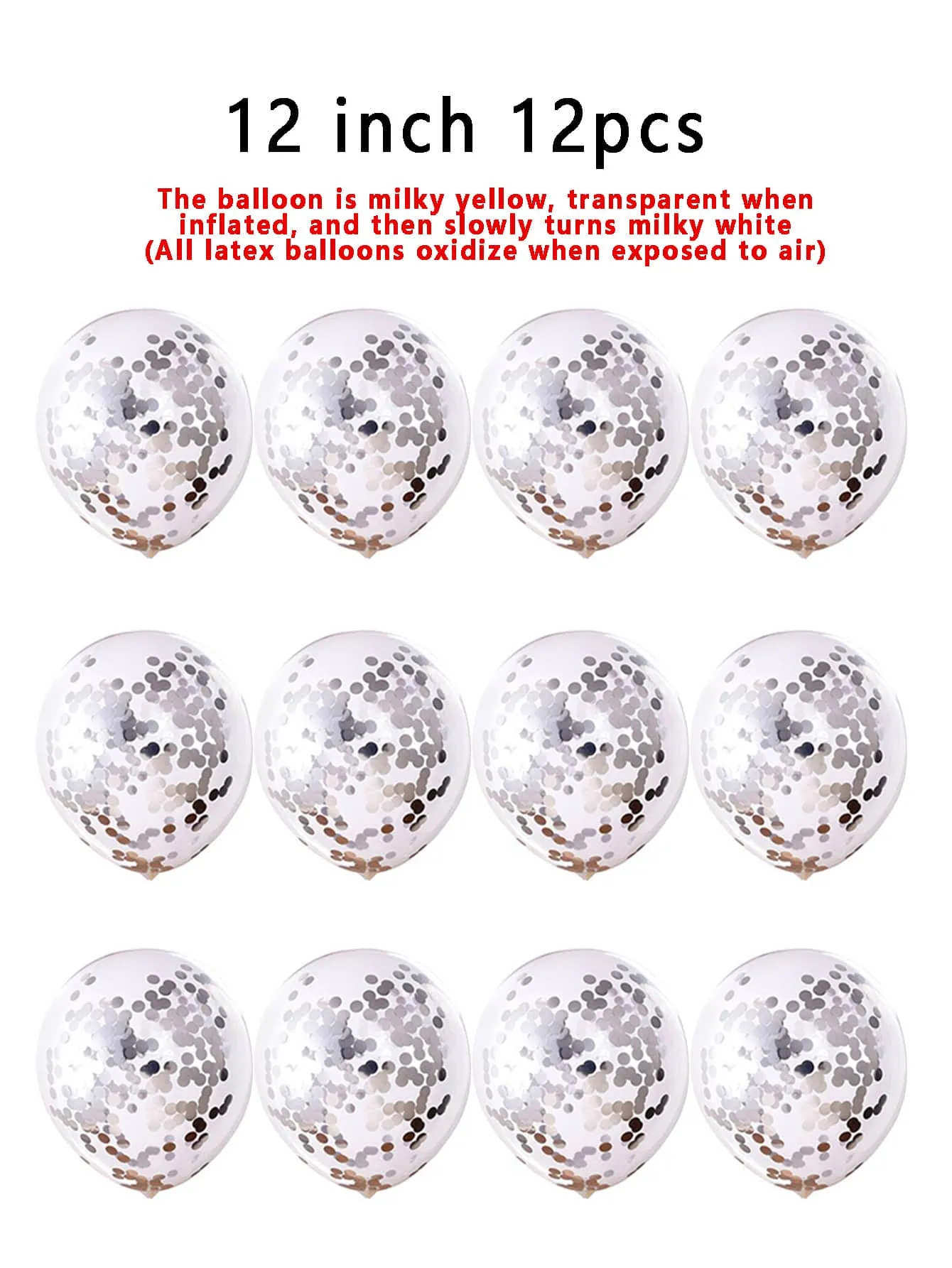 12pcs Sequin Decor Clear Balloon