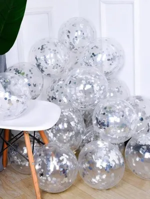 12pcs Sequin Decor Clear Balloon