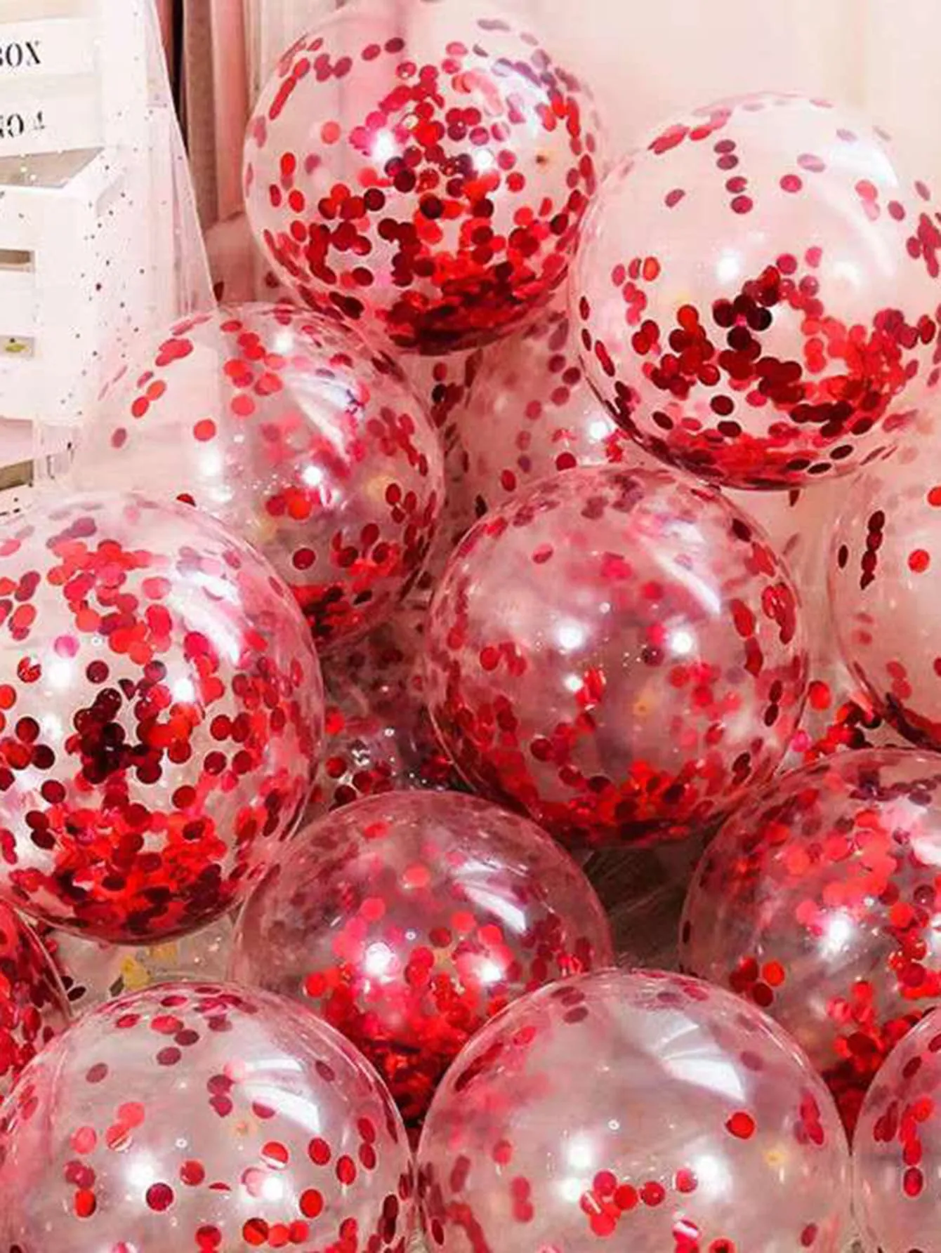 12pcs Sequin Decor Clear Balloon