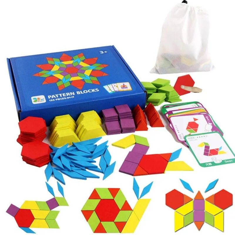 155pcs Jigsaw Puzzle Game Kid Toys Wooden Early Educational Toys for Boys Girls Children Preschool Learning Toy