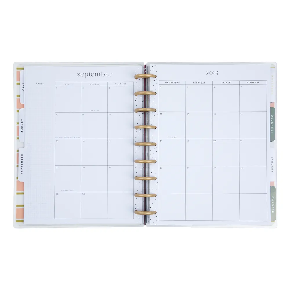 2024 Spring Market Happy Planner - Classic Lined Vertical Layout - 18 Months