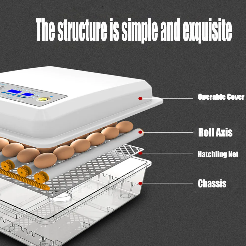 36 Egg Incubator Fully Automatic | Digital Thermostat Chicken Eggs Poultry