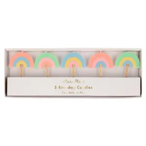 5 Rainbow Birthday Candles