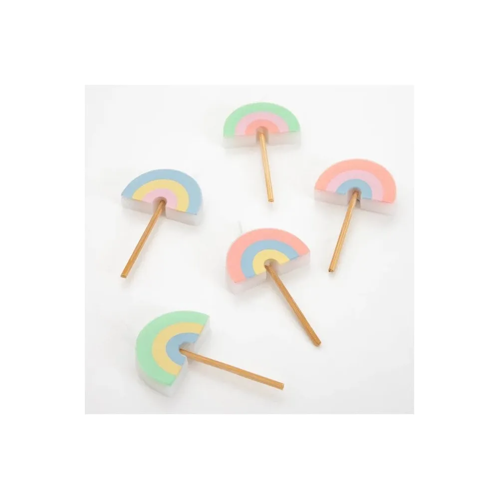 5 Rainbow Birthday Candles