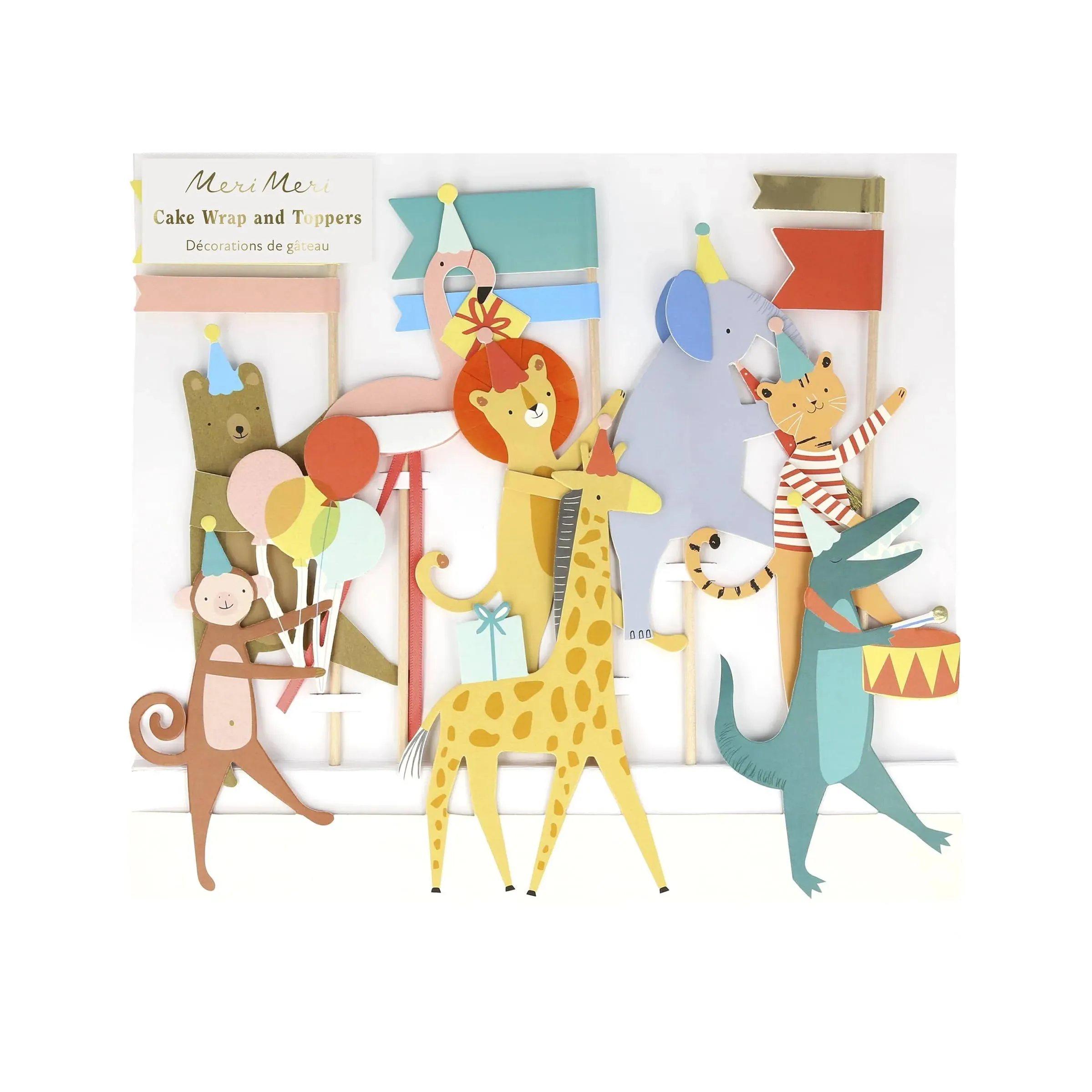 Animal Parade Cake Wrap & Toppers (x 6)