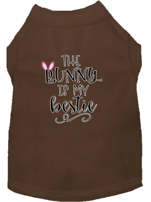 Bunny Is My Bestie Screen Print Dog Shirt Brown Xl (16)
