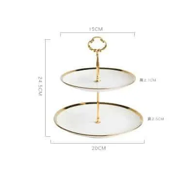 Ceramic Cake Stand in Gold and Silver