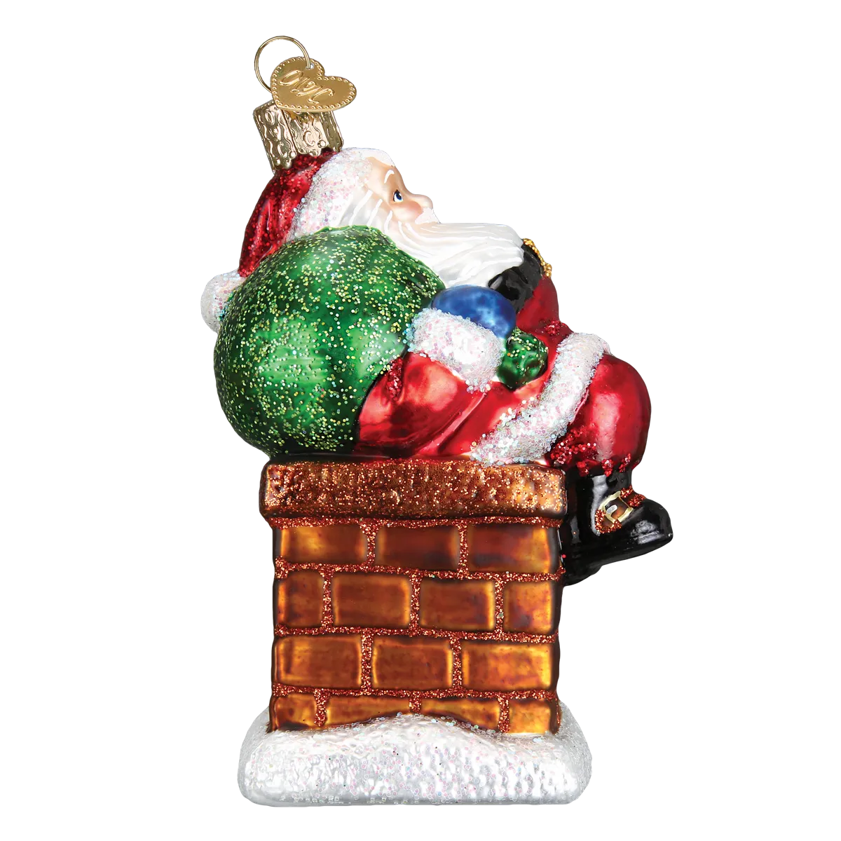 Chimney Stop Santa Ornament
