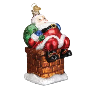 Chimney Stop Santa Ornament
