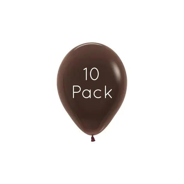 Chocolate Brown Mini Balloons - 10 Pkt