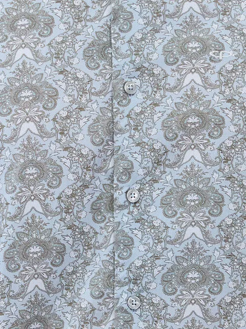 Colorplus Men Grey Printed Regular Fit Cotton Blend Printed Casual Shirt