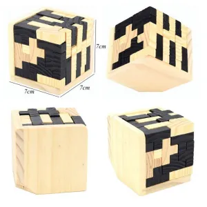 Creative 3D Wooden Cube Puzzle Ming Luban Interlocking Educational Toys For Children Kids Brain Teaser Early Learning Toy Gifts