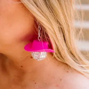 Disco Cowgirl Queen Silver Drop Earrings