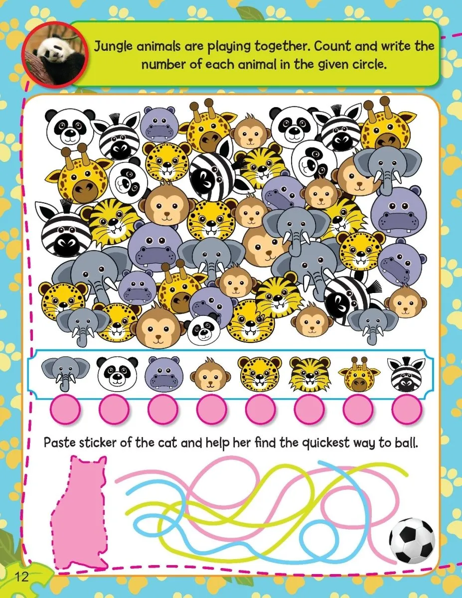 Dreamland Publications Sticker Activity Book- Jungle Animals