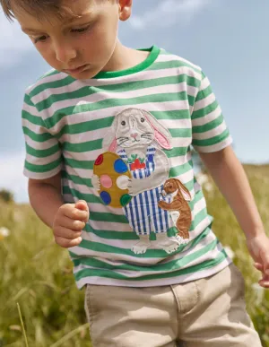 Easter Appliqué T-shirt-Aloe Green/Ivory