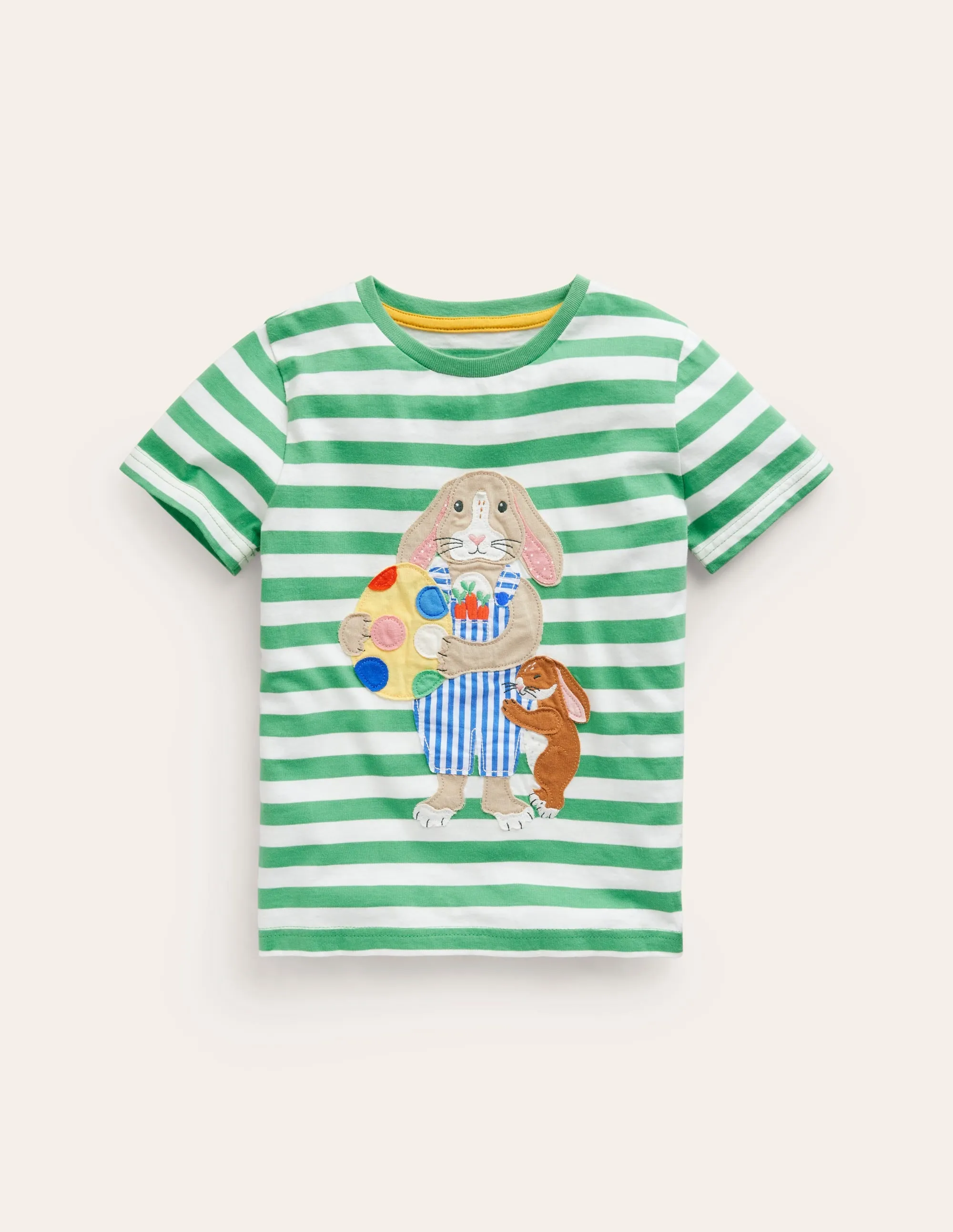 Easter Appliqué T-shirt-Aloe Green/Ivory
