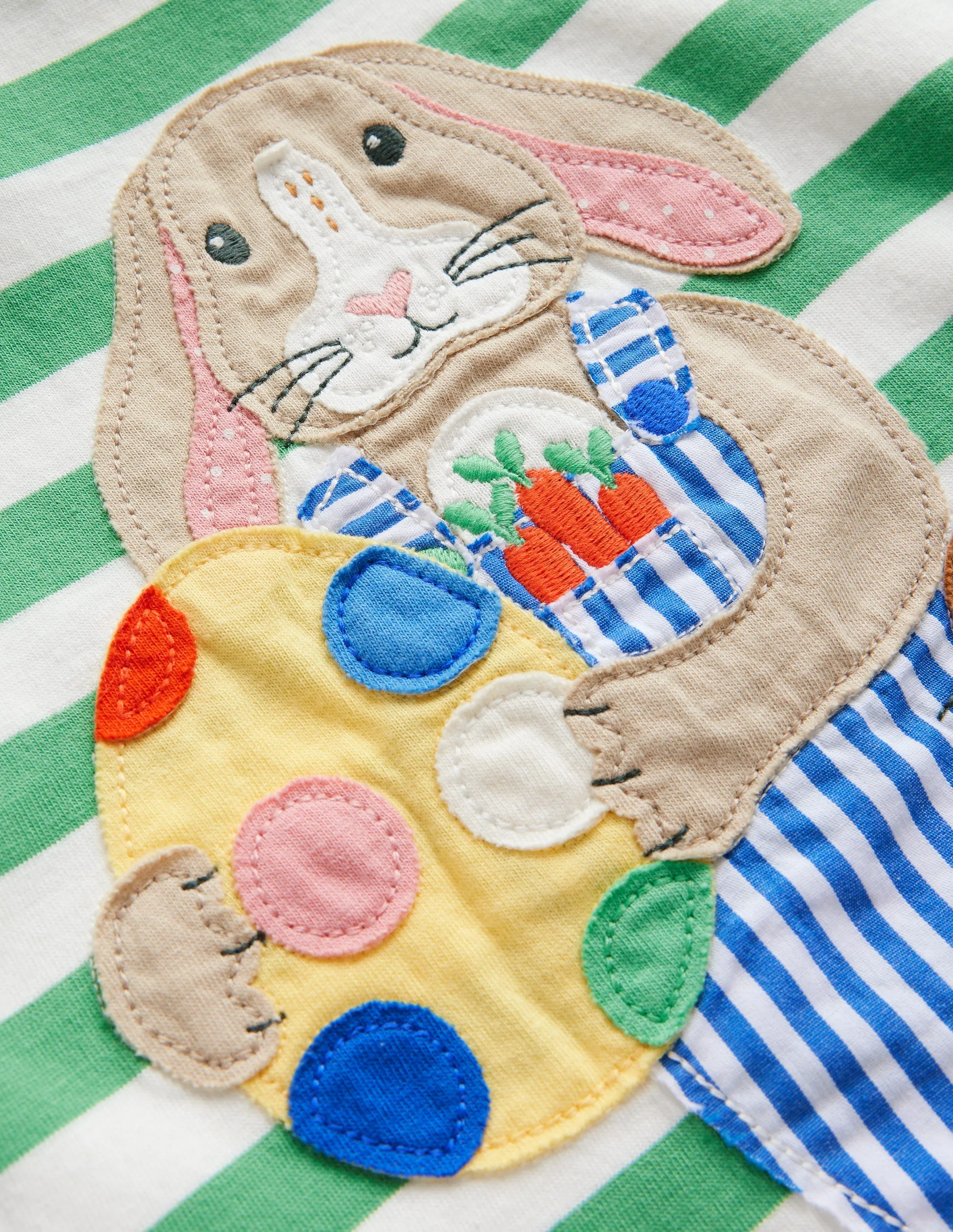 Easter Appliqué T-shirt-Aloe Green/Ivory