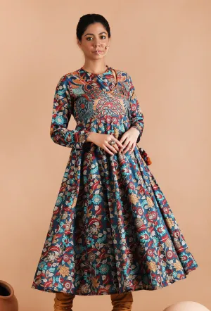 Farida Allover Kalamkari Argrakha Kurta