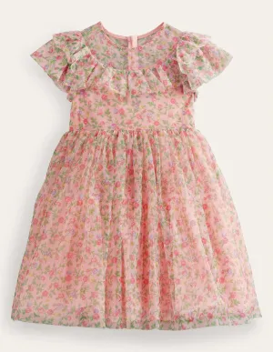 Frilly Tulle Dress-Rambling Rose Floral
