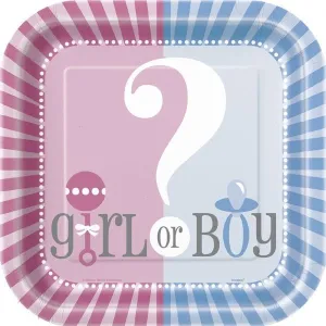 Gender Reveal Plates