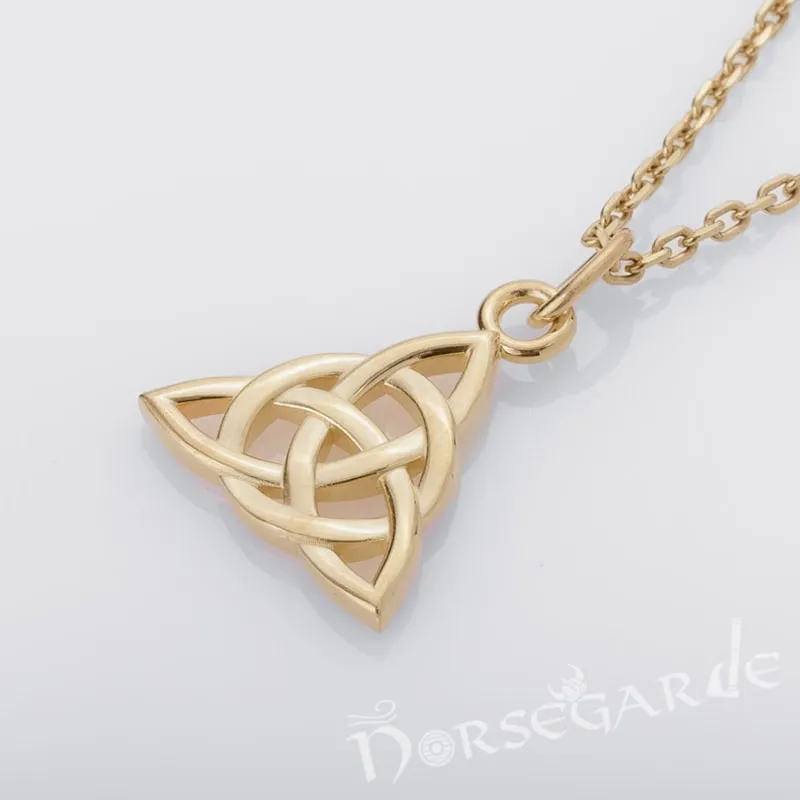 Handcrafted Miniature Celtic Knot Pendant - Gold