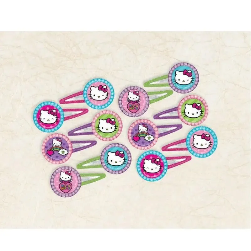 Hello Kitty Rainbow Hair Clips - Pack of 12