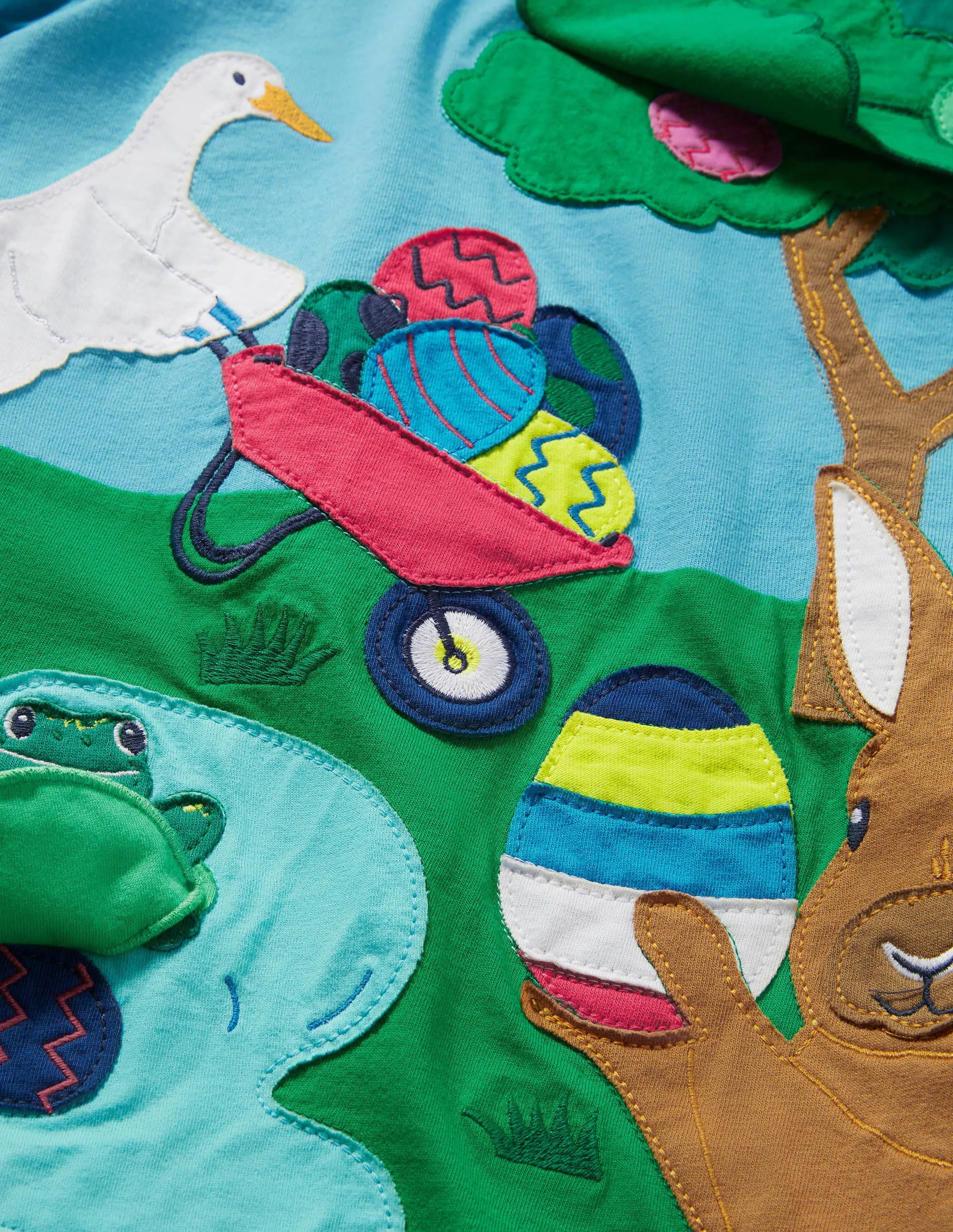 Lift-the-Flap Egg Hunt T-shirt-Surfboard Blue Rabbit