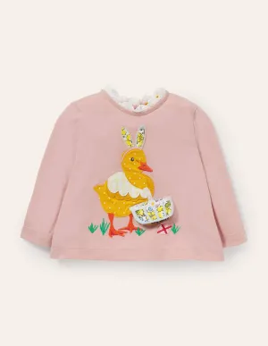 Lift-the-flap T-shirt-Pink Duck