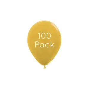 Metallic Gold Mini Balloons - 100 Pkt