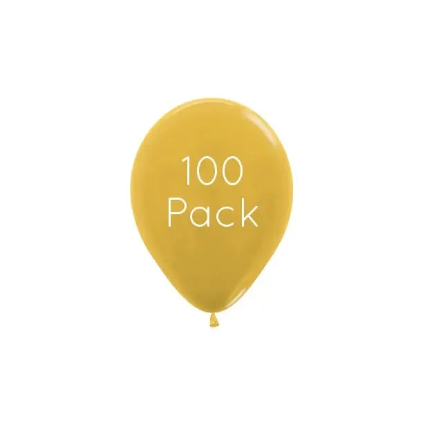 Metallic Gold Mini Balloons - 100 Pkt