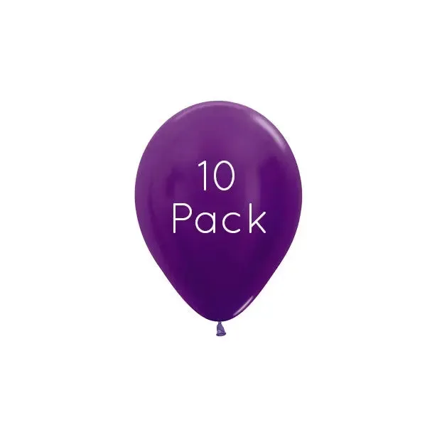 Metallic Purple Violet Mini Balloons - 10 Pkt