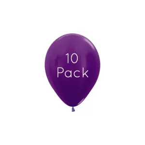Metallic Purple Violet Mini Balloons - 10 Pkt