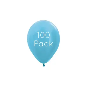 Pearl Caribbean Blue Mini Balloons - 100 Pkt