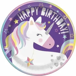 Pink Unicorn Party Plates