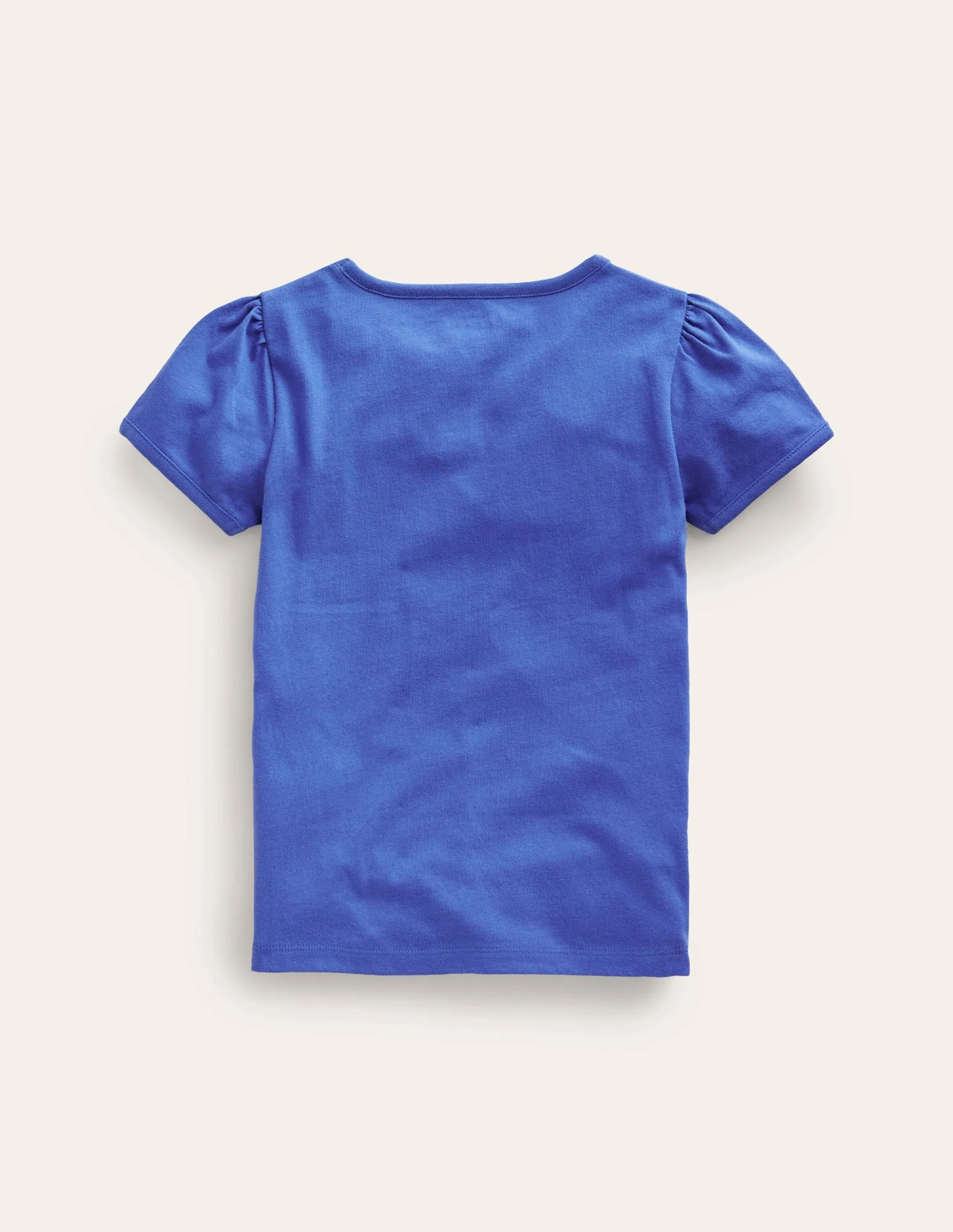 Puff Sleeve Appliqué T-shirt-Bluejay Unicorn