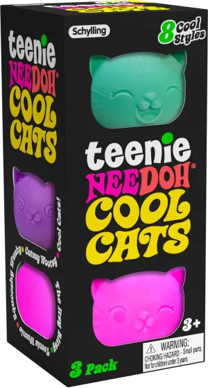 Schylling Teenie NeeDoh Cool Cats - 3 Pack