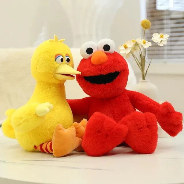 Soft Kawaii Anime Sesame Plush Toys - Cookie Monster, Big Bird, Elmo - Creative Educational Dolls for Kids Birthday Gifts