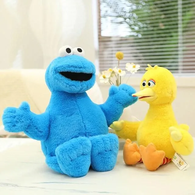 Soft Kawaii Anime Sesame Plush Toys - Cookie Monster, Big Bird, Elmo - Creative Educational Dolls for Kids Birthday Gifts