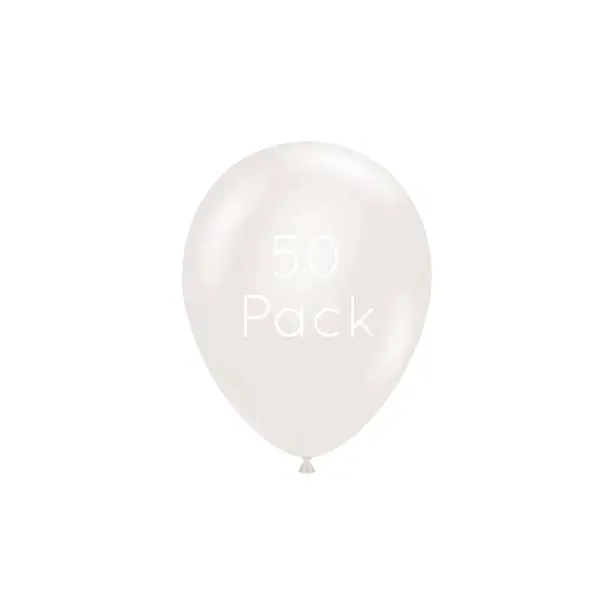 Sugar Pearl White Mini Balloons - 50 Pkt