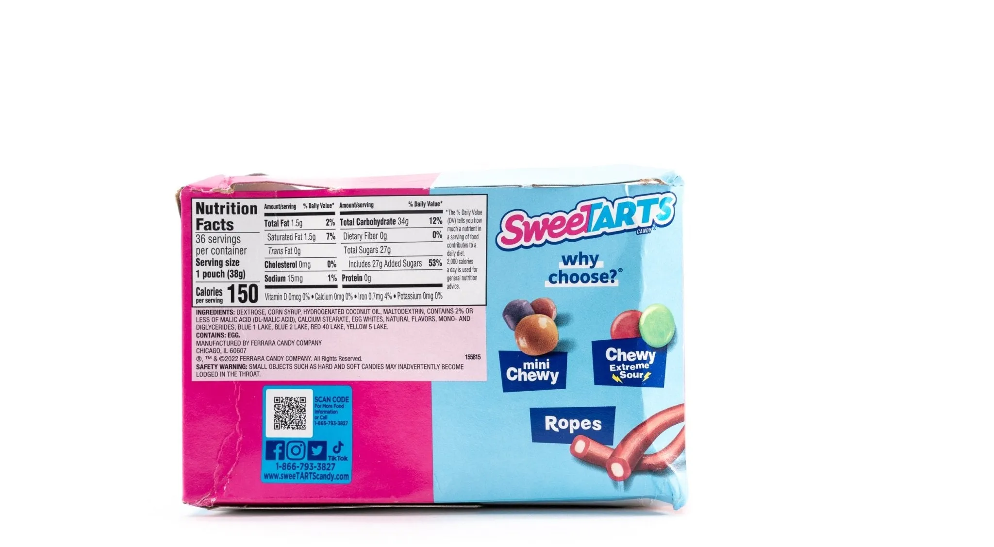 Sweetarts Giant Chewy Candy Bulk Box (1.35 oz, 36 ct.)